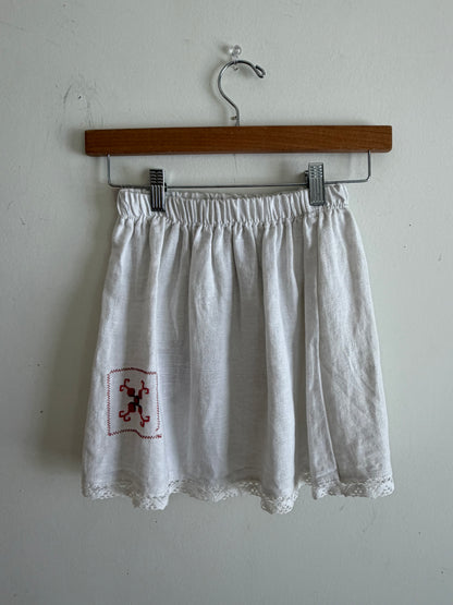 White Skirt with Red Detail