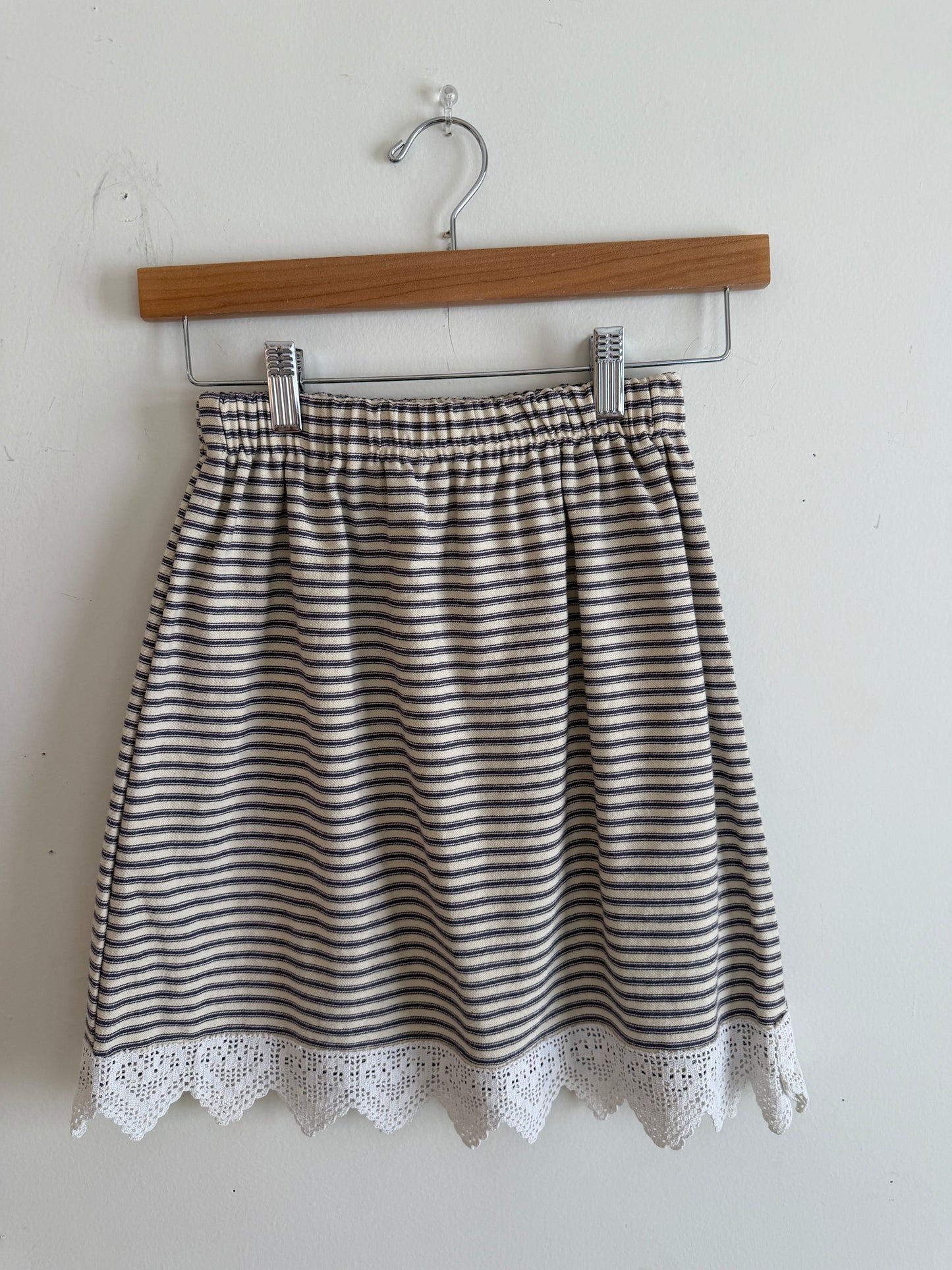Striped and Lace Mini SKirt