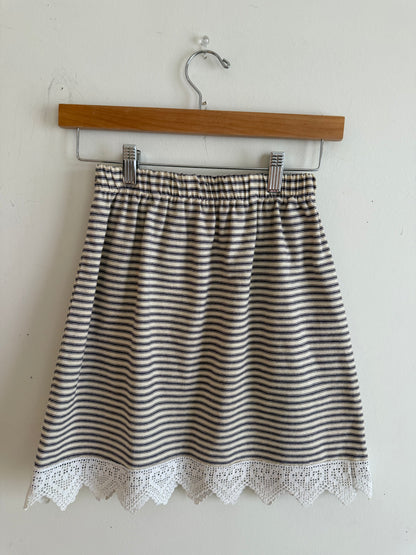 Striped and Lace Mini SKirt