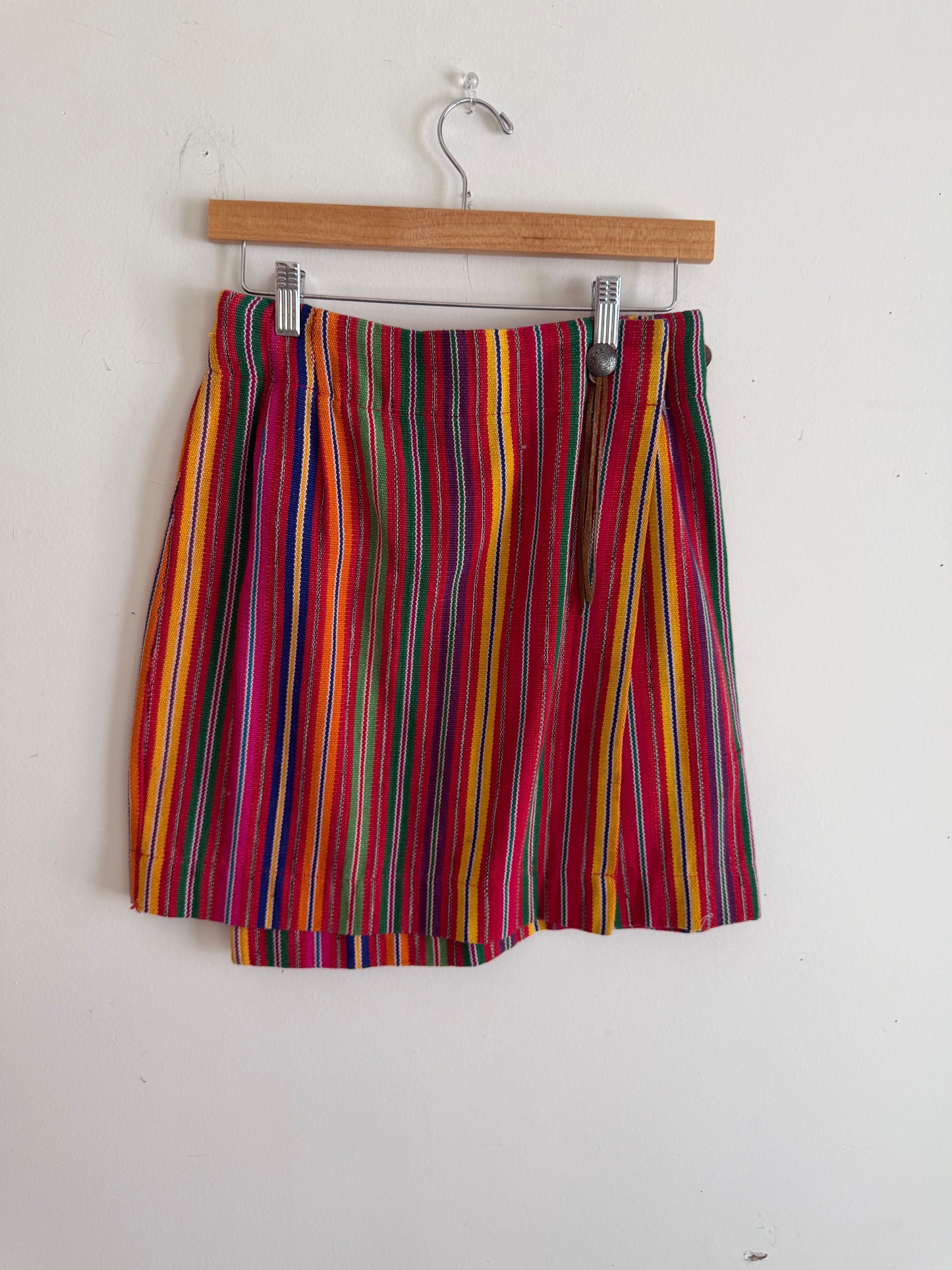 Multi Colored Textile Mini Skirt