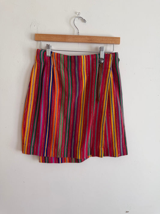 Multi Colored Textile Mini Skirt