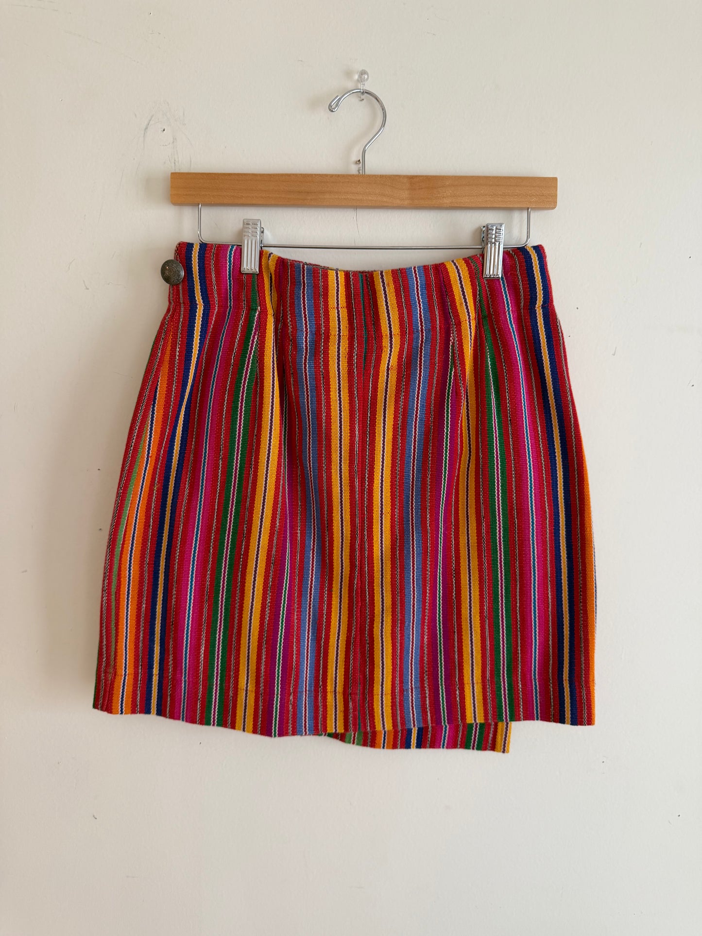 Multi Colored Textile Mini Skirt