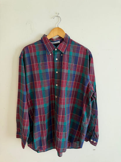 Multi Colored Check Button Down