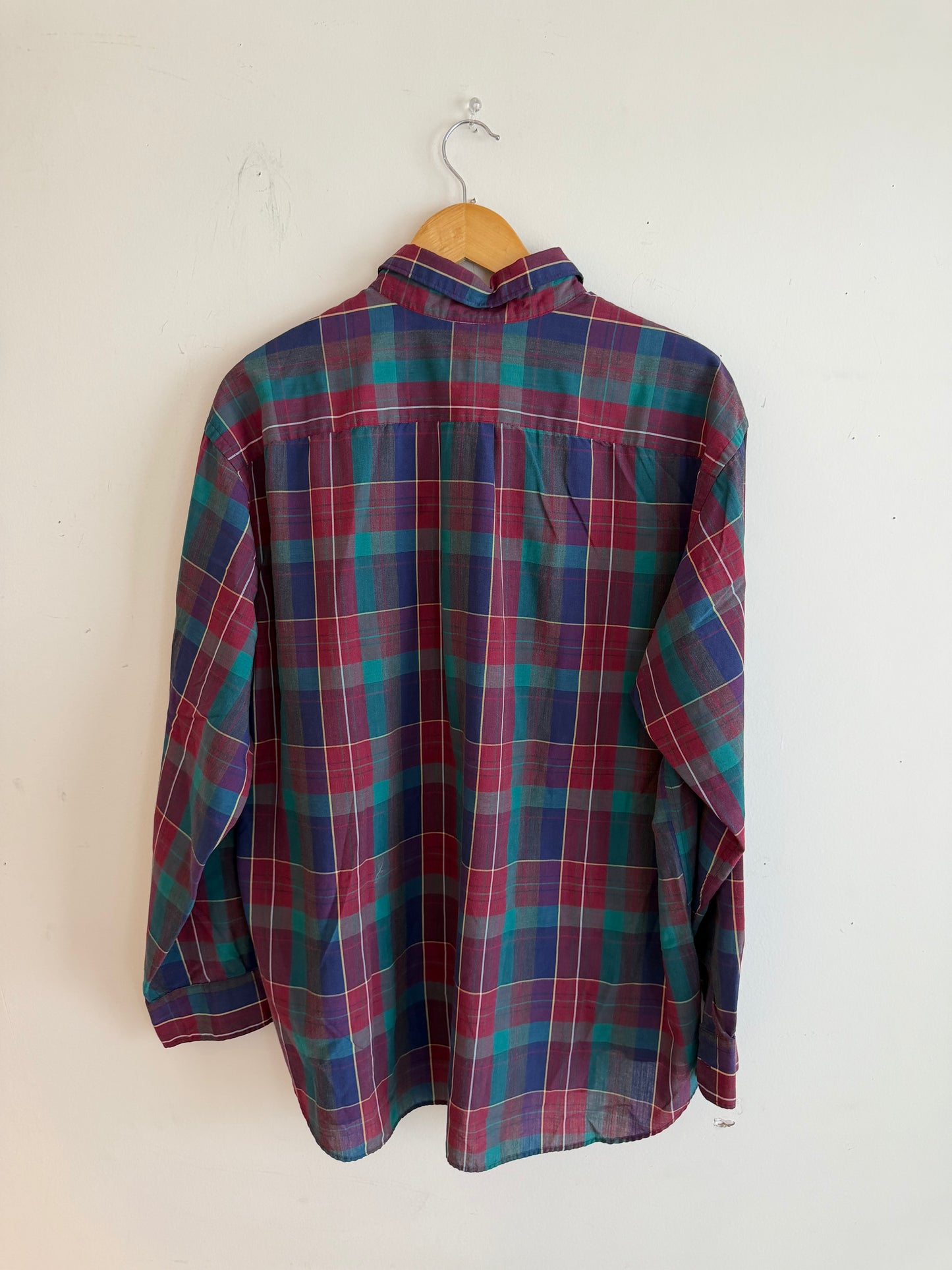 Multi Colored Check Button Down