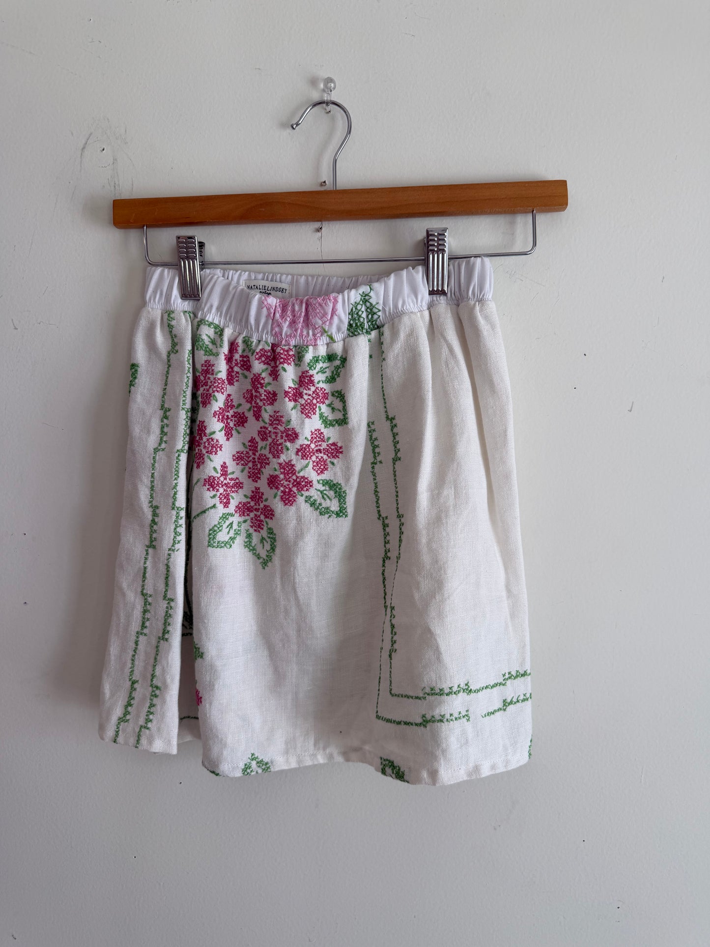 Textile Skirt with Green and Pink Deatil
