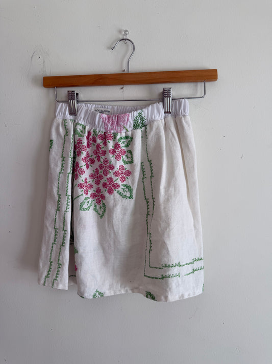 Textile Skirt with Green and Pink Deatil