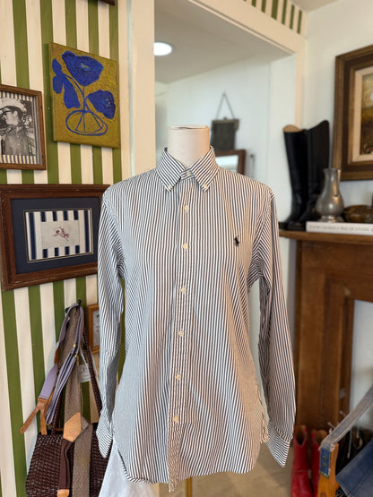 RL Grey stripe button down