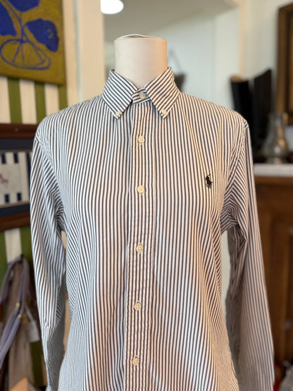 RL Grey stripe button down