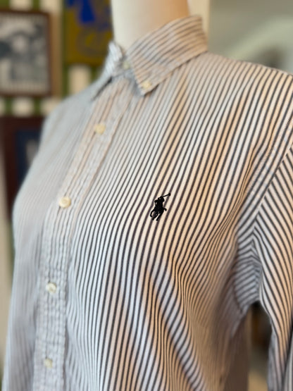 RL Grey stripe button down