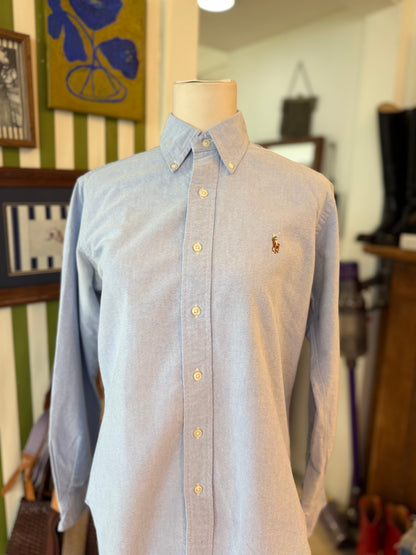 RL blue button down
