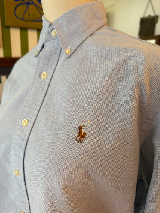 RL blue button down