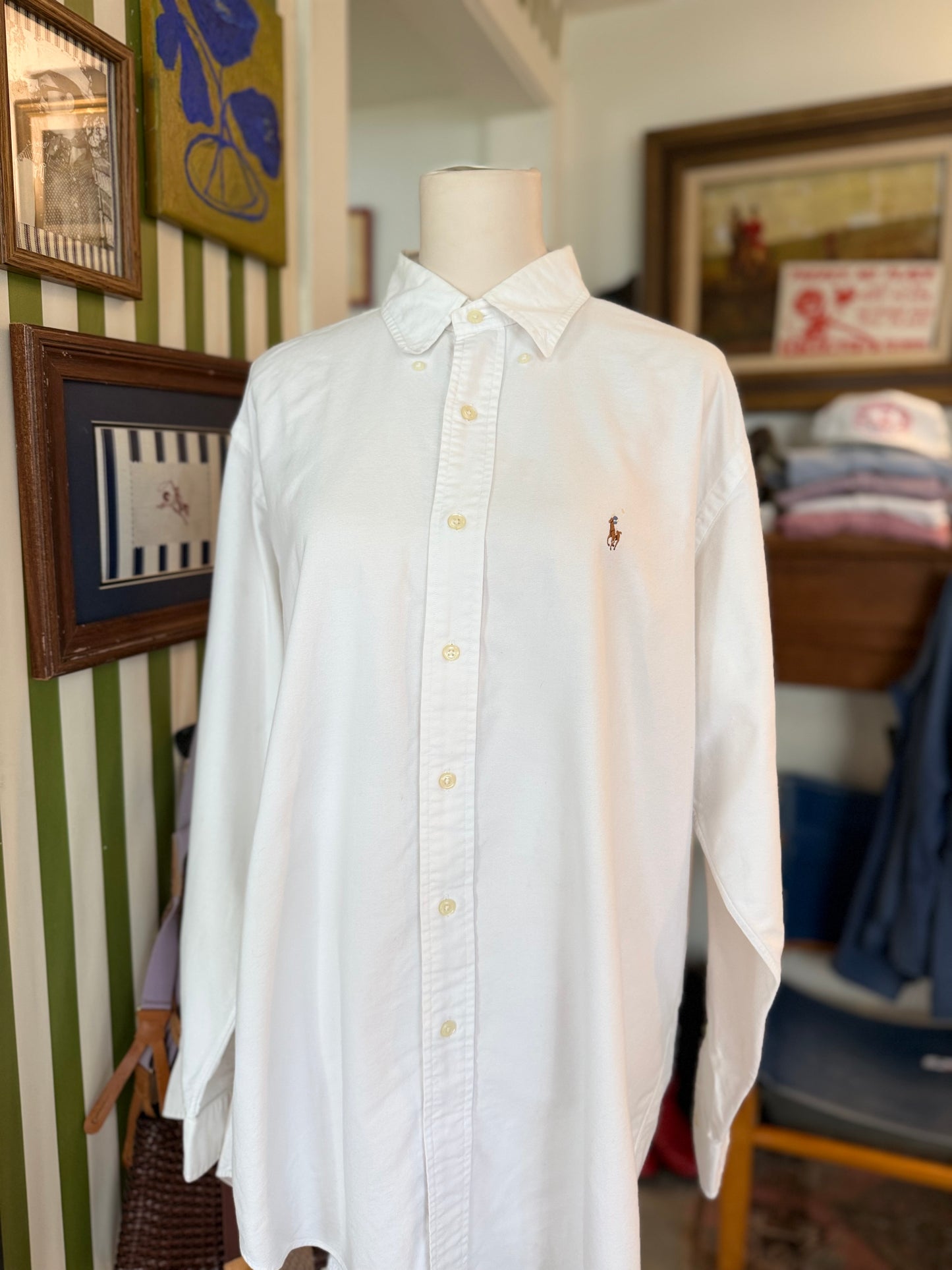 RL white button down