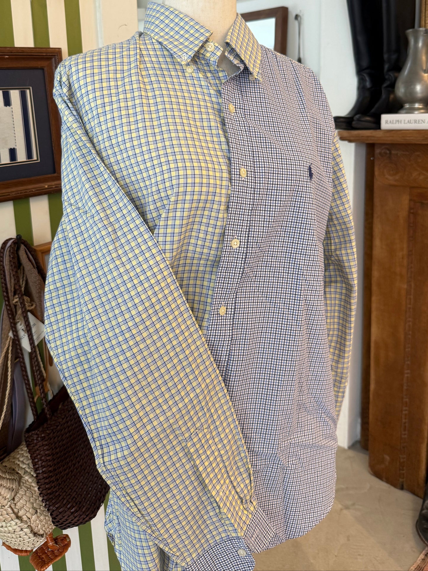 RL Yellow and Navy Stripe Shirt
