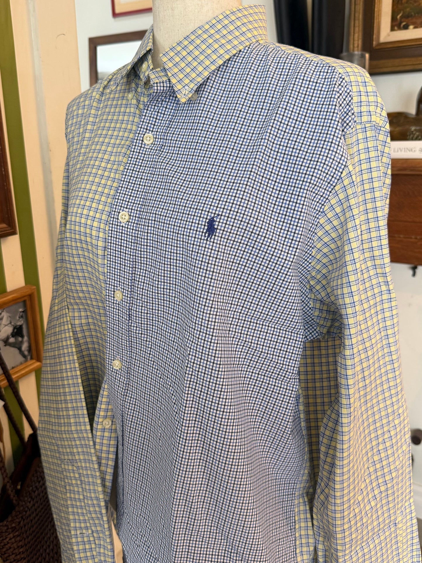 RL Yellow and Navy Stripe Shirt