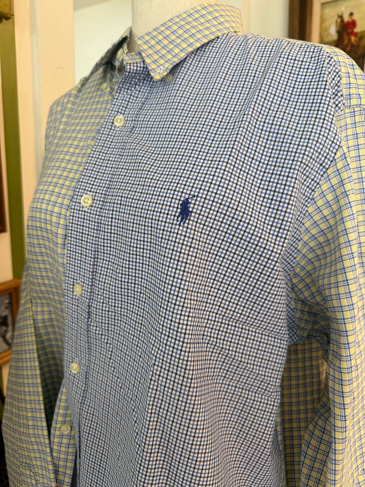 RL Yellow and Navy Stripe Shirt